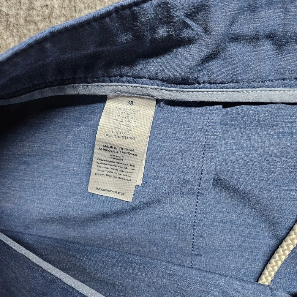 Faherty All Day Shorts Mens 38 Blue Hybrid Stretch Boardshorts MSC0012